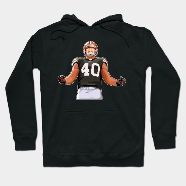 Peyton Hillis #40 Anger Reaction Hoodie by GuardWall17